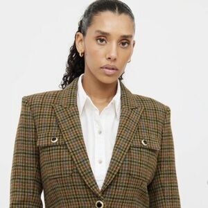 NWT VERONICA BEARD Hamlin Wool Plaid Dickey
Jacket Academia Equestrian Size 2